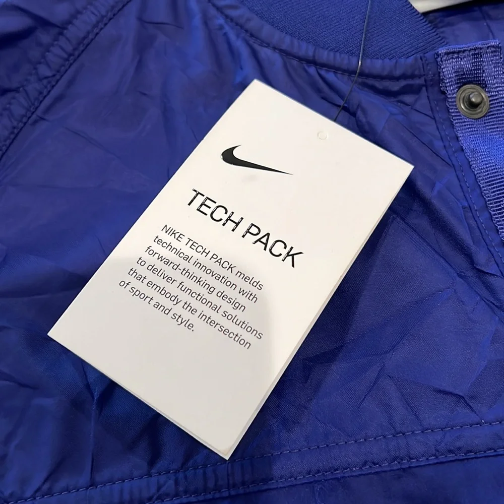 Mens Nike Tech Pack Jacket Blue Snap Up CJ5157-590 - Picture 2 of 5